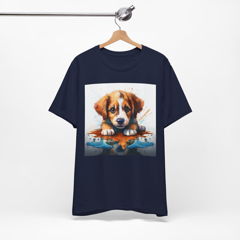 Adorable Puppy Art Tee For Her, Cute Dog Lover's T-Shirt, Casual Gift for Animal Lovers, Gift for Her, Pet-Themed Apparel, Fun Birthday Gift