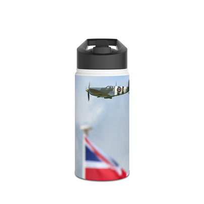Spitfire Stainless Steel Water Bottle, Jet Design, Gift for Pilot, Travel Hydration, Airforce Lover, Outdoor Adventures