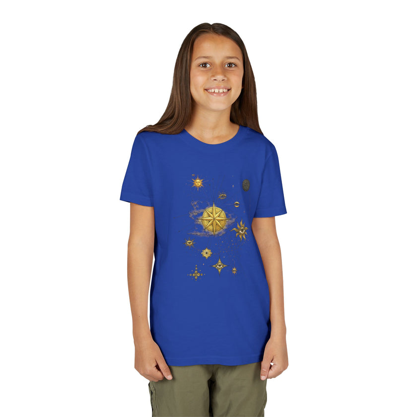 Celestial Compass Youth Tee - Astrology Inspired Short Sleeve Shirt