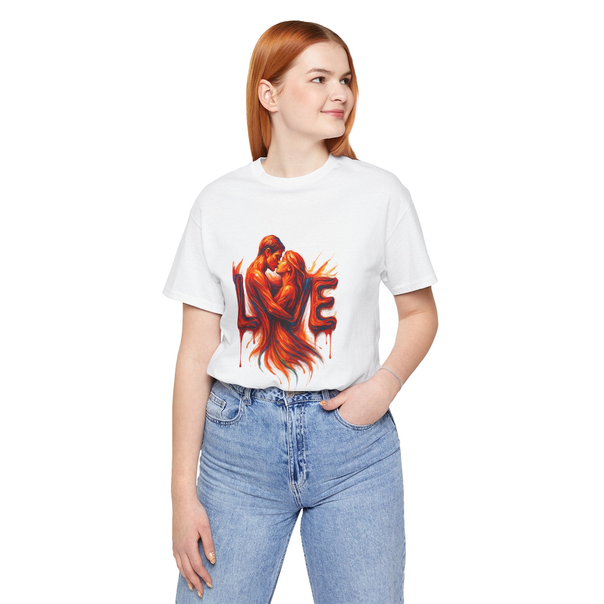 Love Embrace Unisex T-Shirt, Romantic Tee, Gift for Couples, Valentine's Day Apparel, Cute Love Shirt, Sweetheart Gift