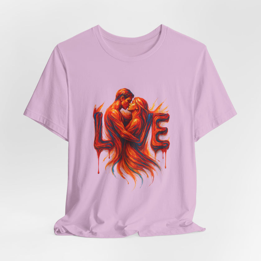 Love Embrace Unisex T-Shirt, Romantic Tee, Gift for Couples, Valentine's Day Apparel, Cute Love Shirt, Sweetheart Gift