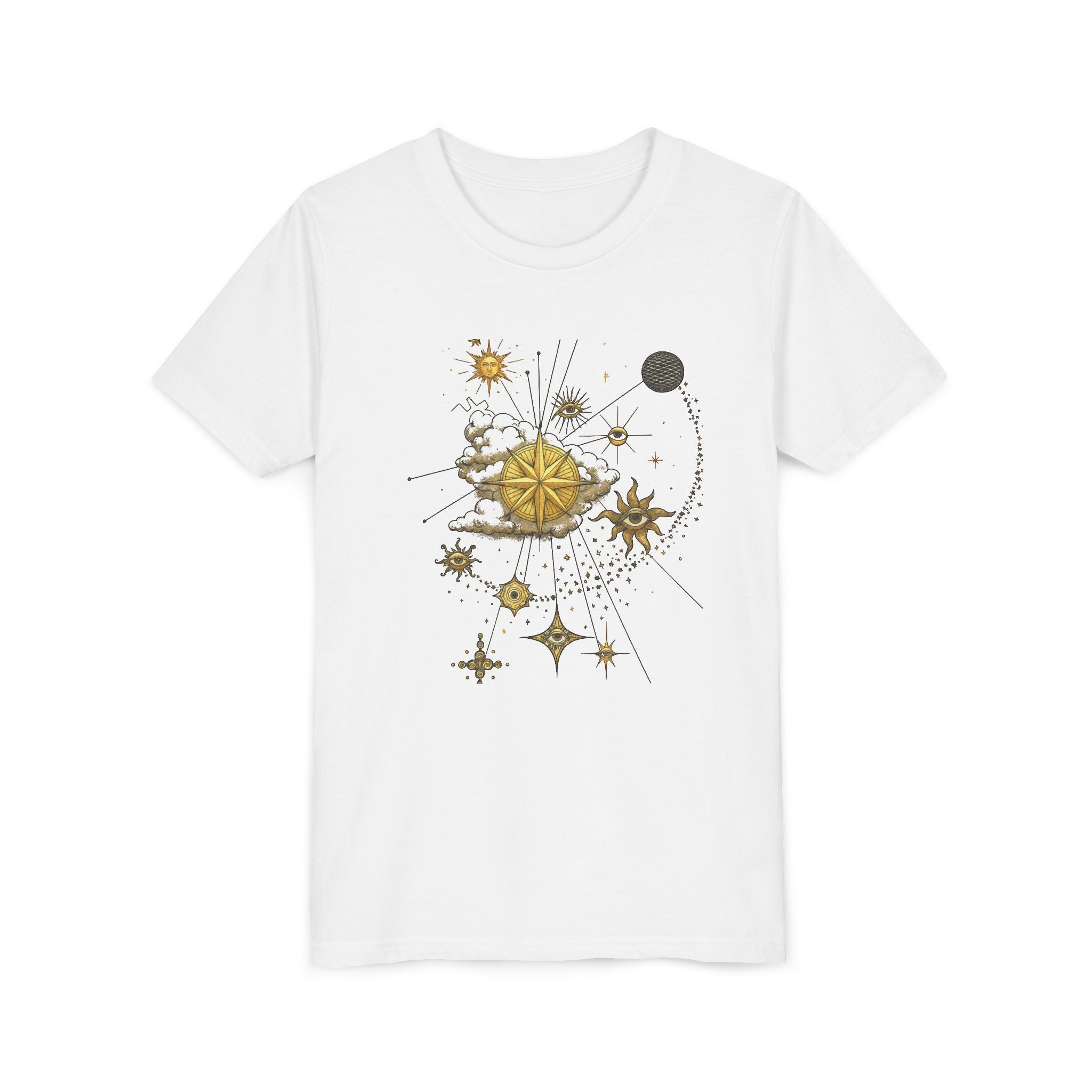 Celestial Compass Youth Tee - Astrology Inspired Short Sleeve Shirt