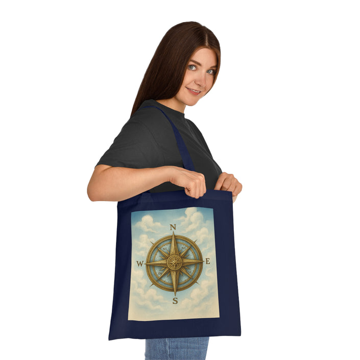 Vintage Compass Cotton Tote Bag