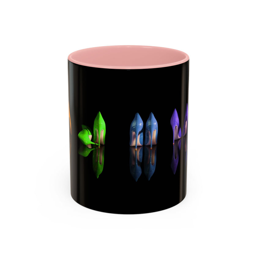 Close-up of the Accent Coffee Mug design featuring vivid colors, part of the Elegant Silhouette Coffee Mug Collection.