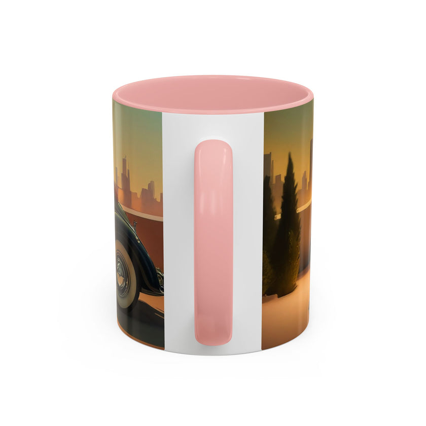 Vibrant Accent Coffee Mug against a bright wall, showcasing its colorful design.