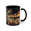 Various Elegant Nighttime Cityscape Coffee Mugs together, highlighting their colorful designs for coffee lovers.