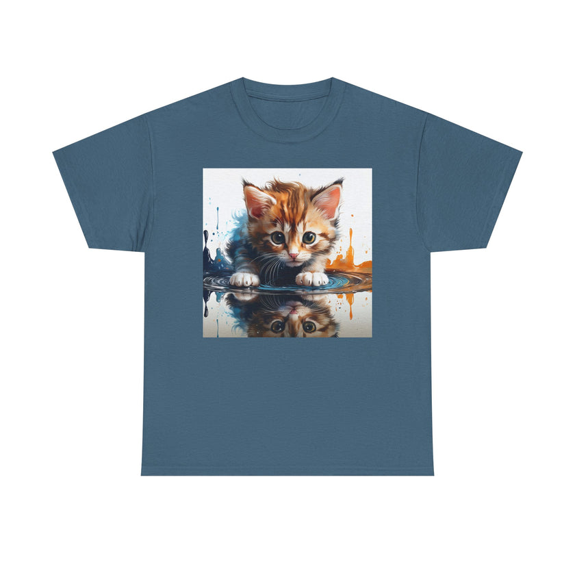 Cute Cat Unisex Heavy Cotton Tee, Cat Lover Gift, Animal Tee, Cozy Wear, Everyday Fashion, Fun Gift Idea
