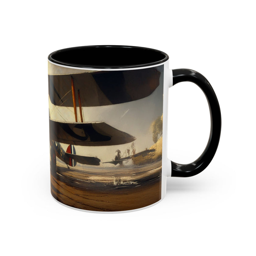 Vintage Aviator Accent Coffee Mug - 11oz, Vibrant Accent Coffee Mug