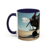Vintage Aviation Accent Coffee Mug in a fun, colorful kitchen setting.