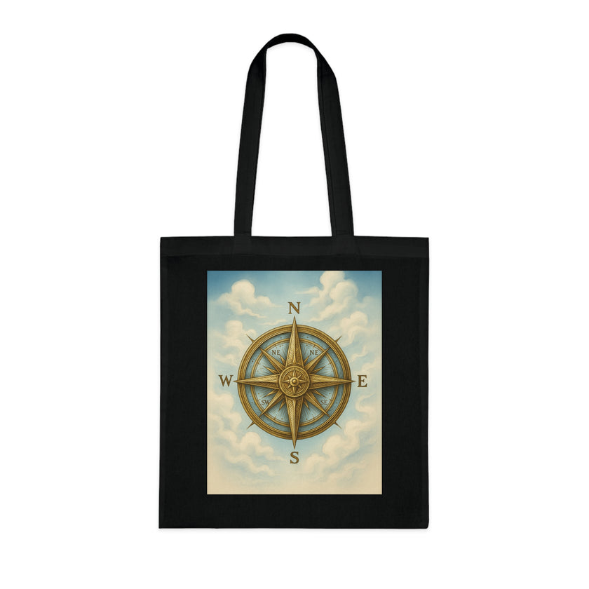 Vintage Compass Cotton Tote Bag