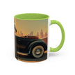 Charming Vintage Glamour Accent Coffee Mug surrounded by coffee accessories.