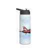 Red Arrows Cross Over Stainless Steel Water Bottle, Jet Design, Gift for Pilot, Travel Hydration, Airforce Lover, Outdoor Adventures, Red Arrows, RAF, British, Aviation,