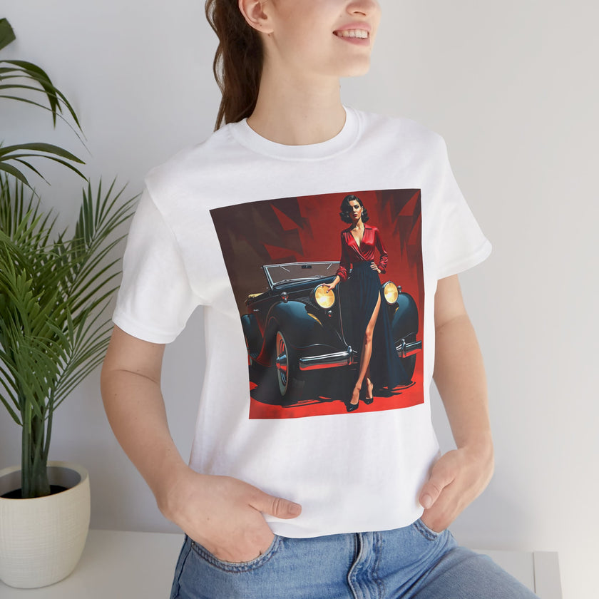 Retro Glamour Classic Tee, Vintage Car Shirt, Fashion Tee for Car Lovers, Unisex Graphic Shirt, Perfect Gift for Retro Enthusiasts