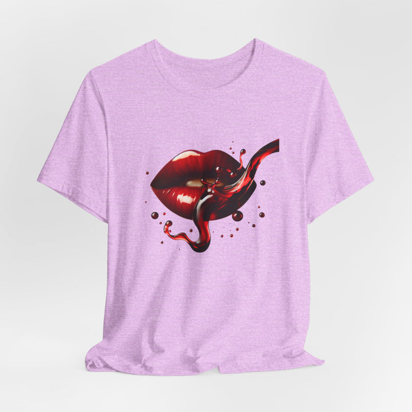 Red Lip Design Unisex Jersey Tee | Casual Wear, Trendy Shirt, Gift for Her, Summer Style, Statement Top