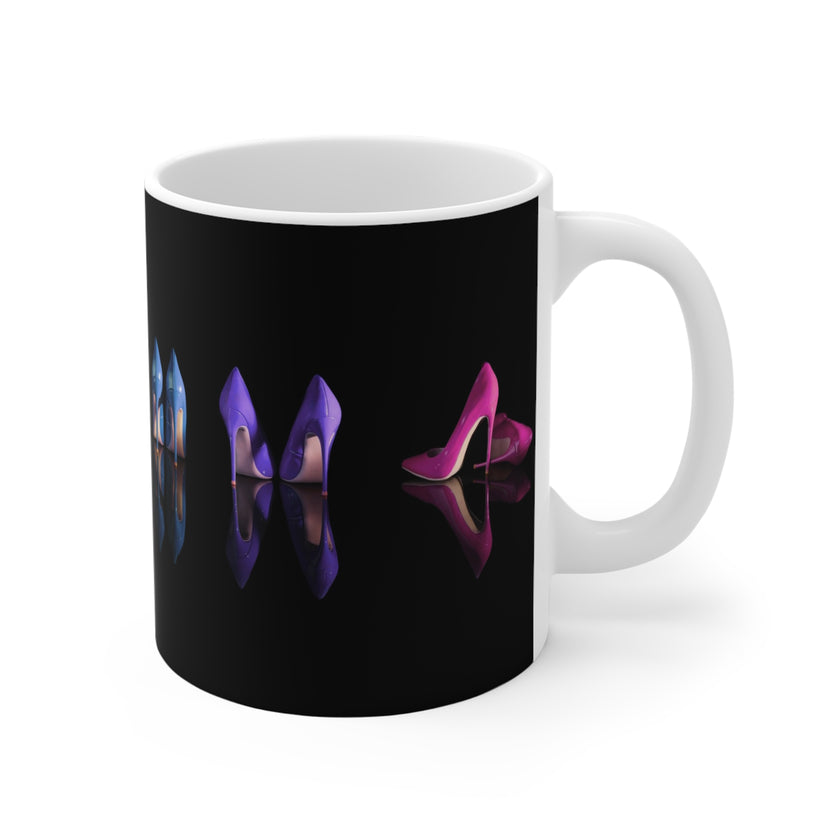 Pairs of Stilettos Mug, Gift, Coffee Cup, Retro, Unique Mug, Glamour, Retro, Woman, Shoes, Colours, Colors