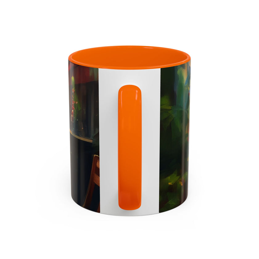 Chic Parisian Dream Coffee Mug - 11oz positioned on a coffee bar ready for use.