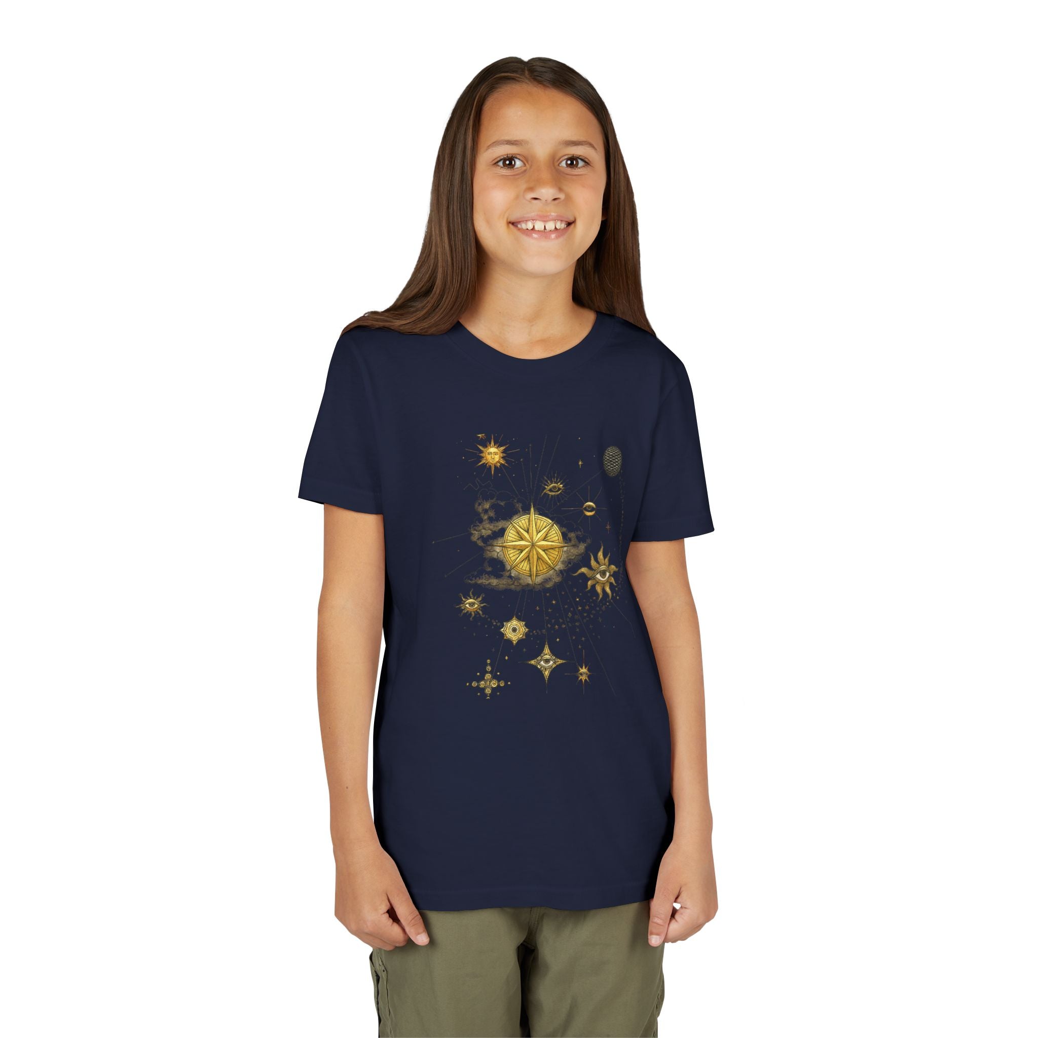 Celestial Compass Youth Tee - Astrology Inspired Short Sleeve Shirt