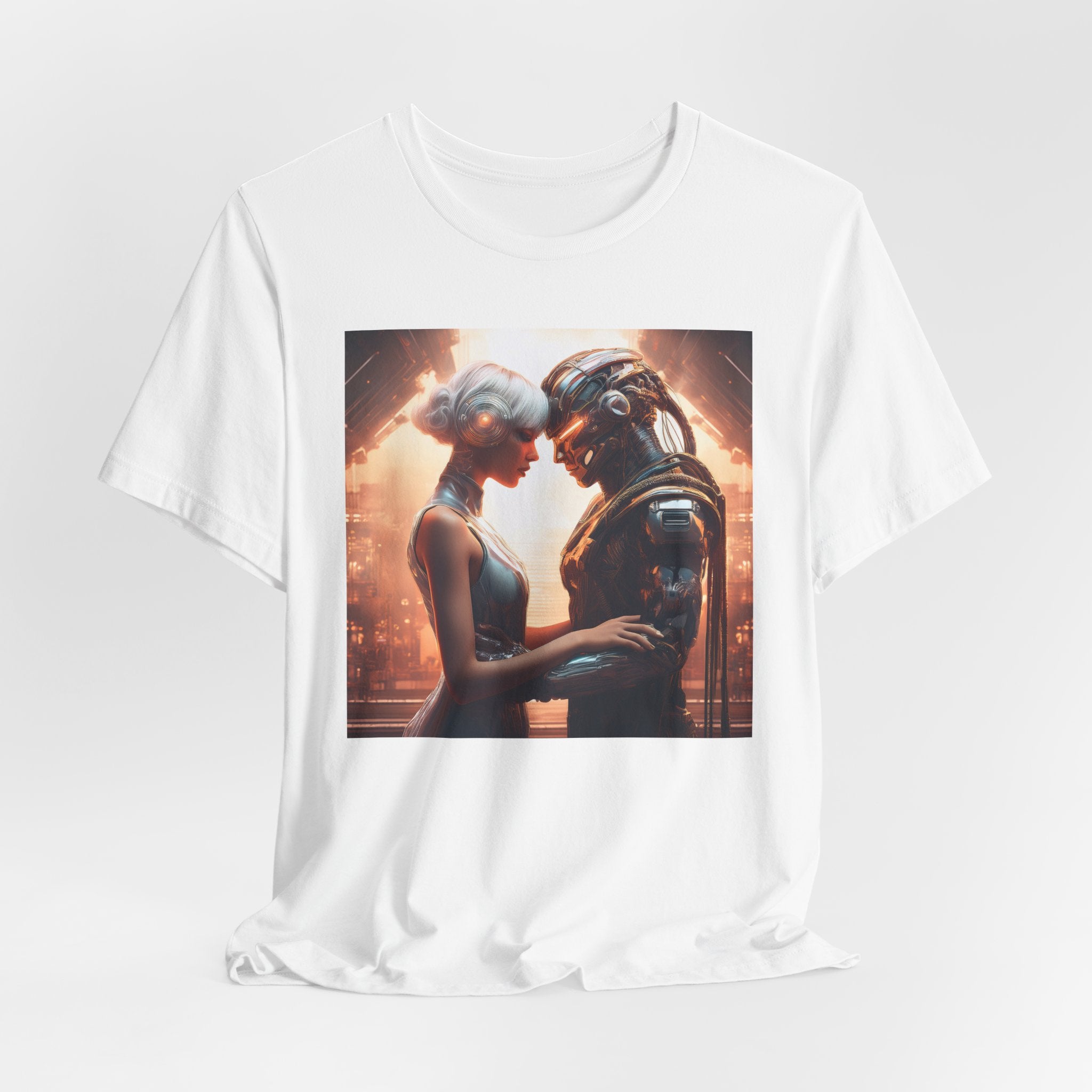 Futuristic Love Tee for Her | Sci-Fi Enthusiast Shirt, Unisex Graphic Tee, Gift for Her, Casual Wear, Geeky Apparel