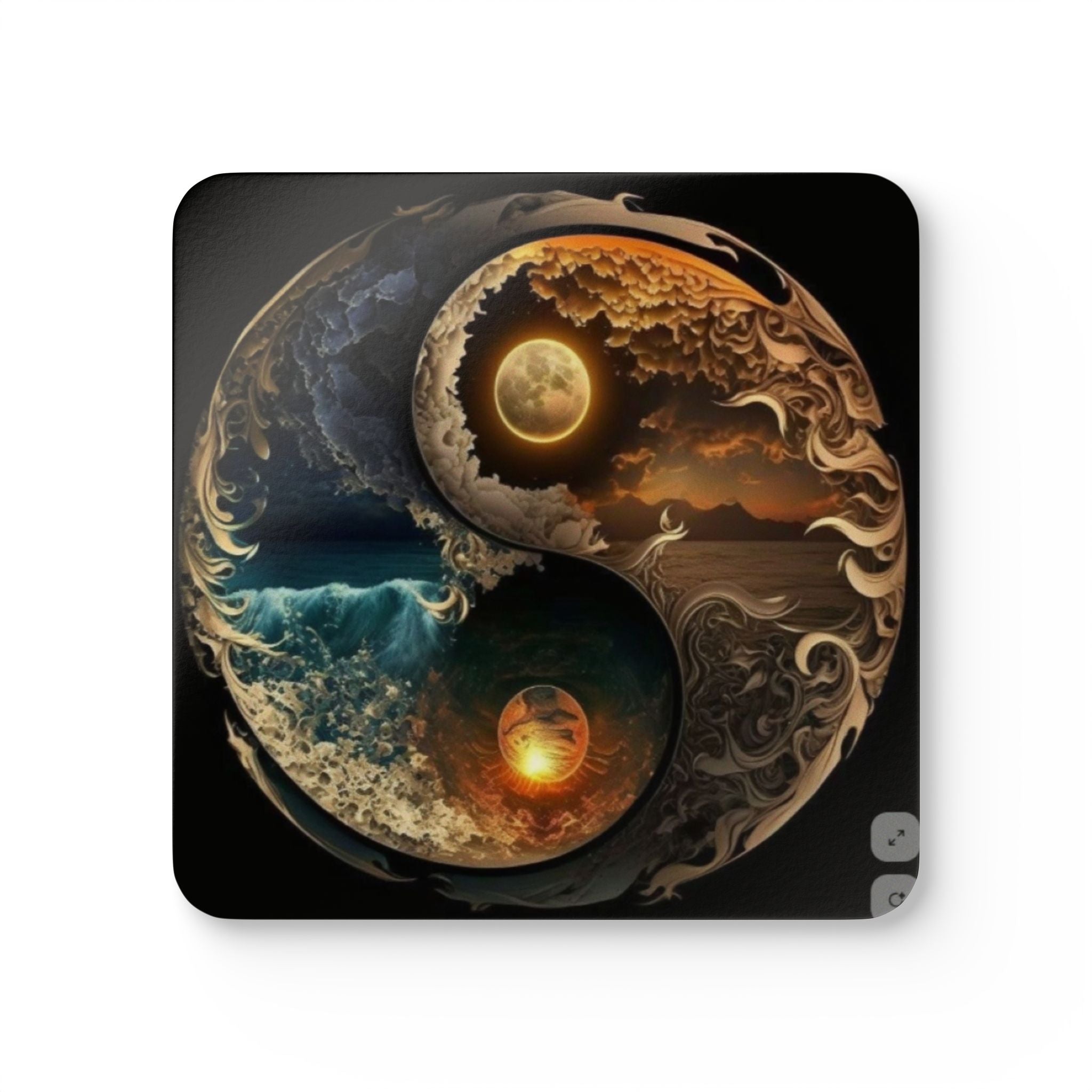 Yin Yang Corkwood Coaster Set - Eco-Friendly Drinkware Accessories