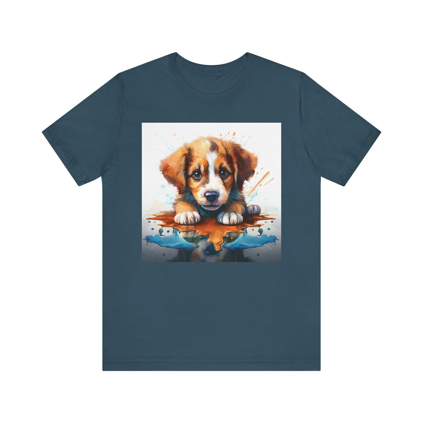 Adorable Puppy Art Tee, Cute Dog Lover's T-Shirt, Casual Gift for Animal Lovers, Gift for Him, Pet-Themed Apparel, Fun Birthday Gift