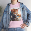 Cute Cat Unisex Heavy Cotton Tee, Cat Lover Gift, Animal Tee, Cozy Wear, Everyday Fashion, Fun Gift Idea