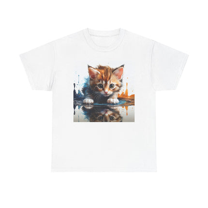 Cute Cat Unisex Heavy Cotton Tee, Cat Lover Gift, Animal Tee, Cozy Wear, Everyday Fashion, Fun Gift Idea