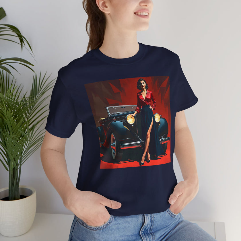 Retro Glamour Classic Tee, Vintage Car Shirt, Fashion Tee for Car Lovers, Unisex Graphic Shirt, Perfect Gift for Retro Enthusiasts
