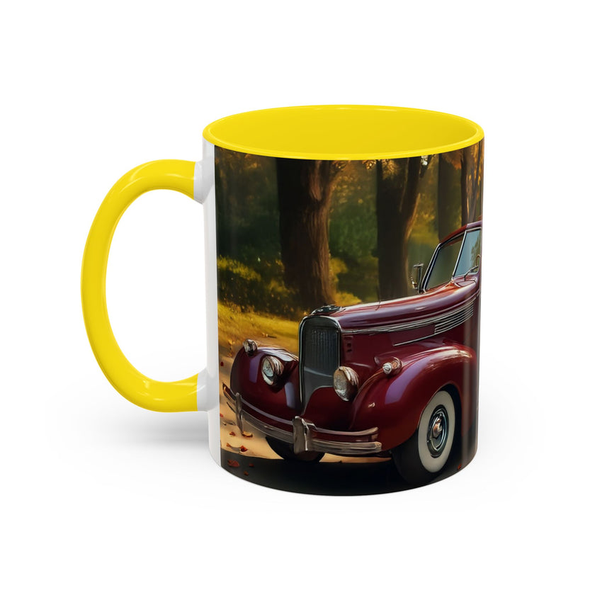 Charming Vintage Autumn Vibes Coffee Mug ready for a cozy drink.