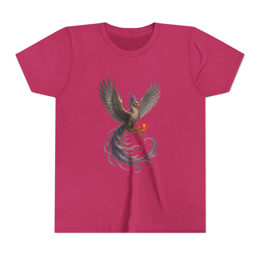Mystical Phoenix Youth Tee, Magical T-Shirt for Kids, Fantasy Shirt, Perfect Birthday Gift, Summer Outfit, Kids Apparel