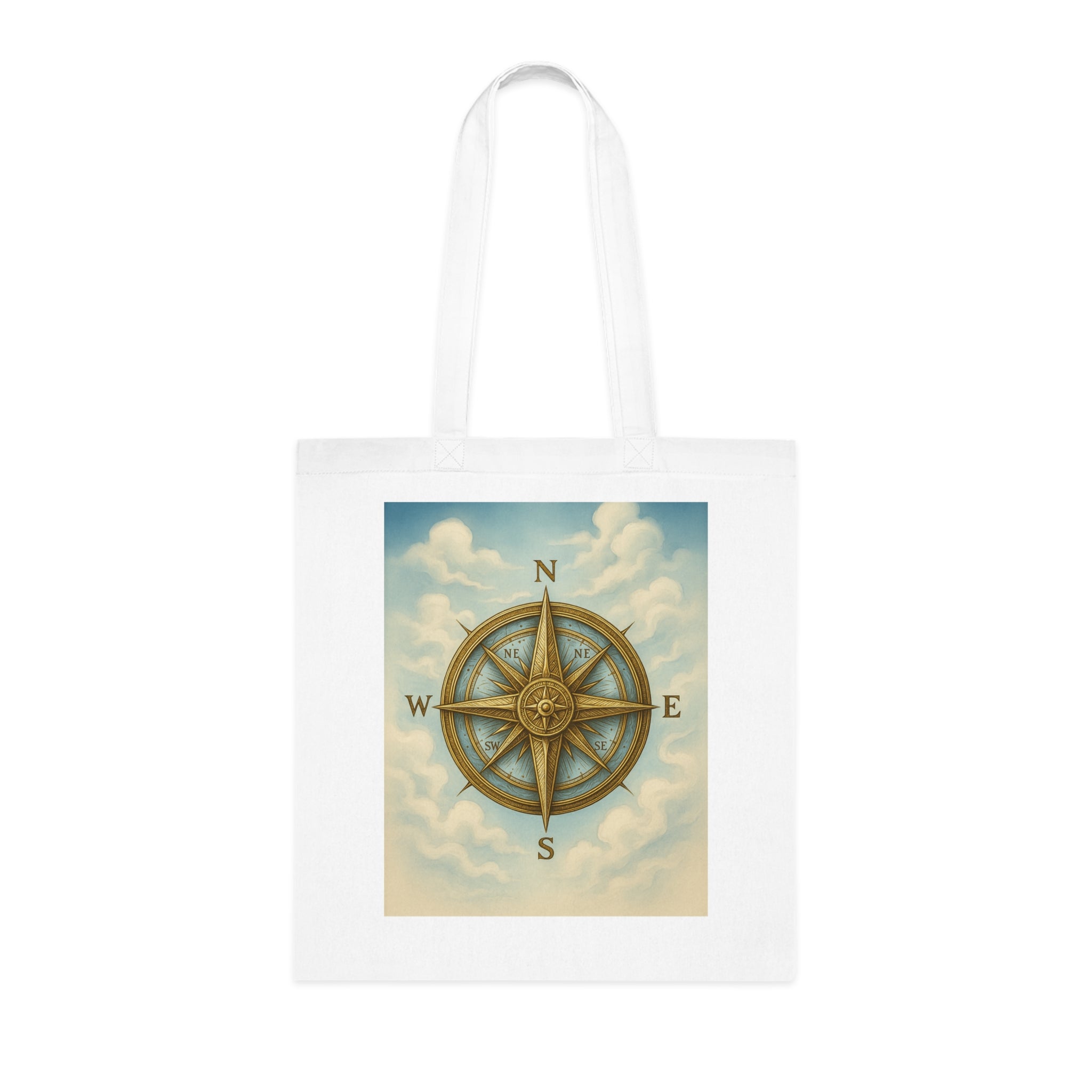 Vintage Compass Cotton Tote Bag