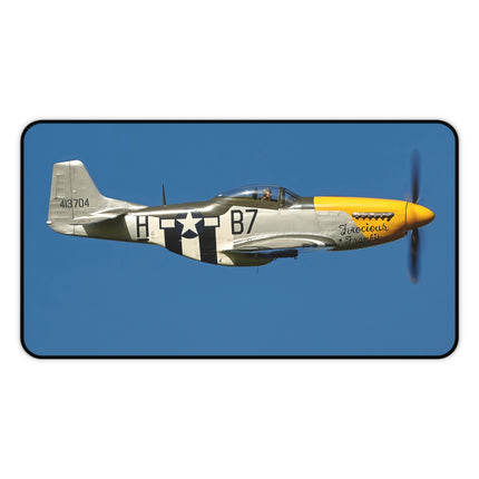 Mustang Desk Mat | Pilot Gift, Office Decor, Gaming Mat, Home Office Accessories, Aviation Theme, Mustang, Fighter, WW2, Vintage