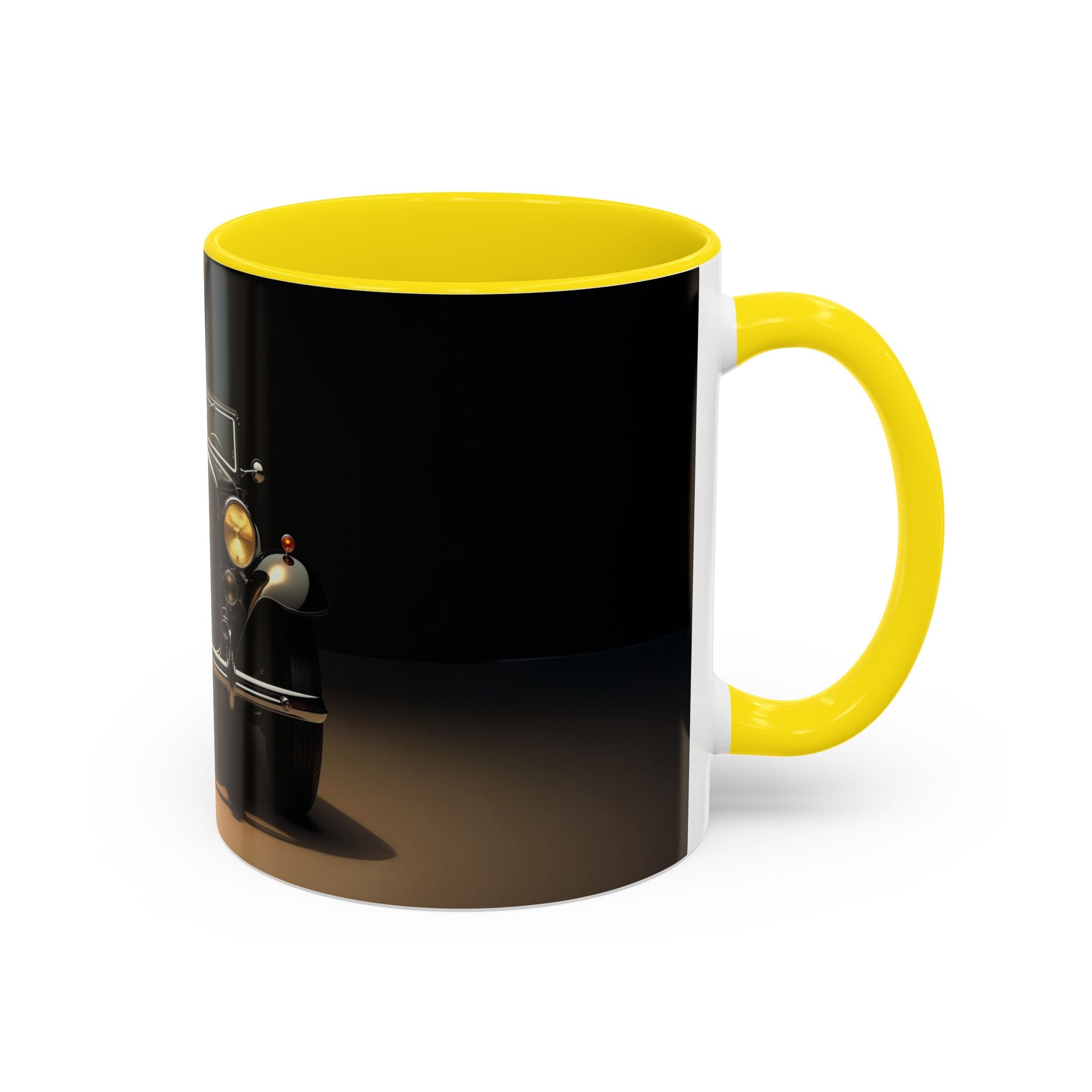 Vintage Glamour Coffee Mug sitting on a window sill with morning sunlight illuminating its colors.