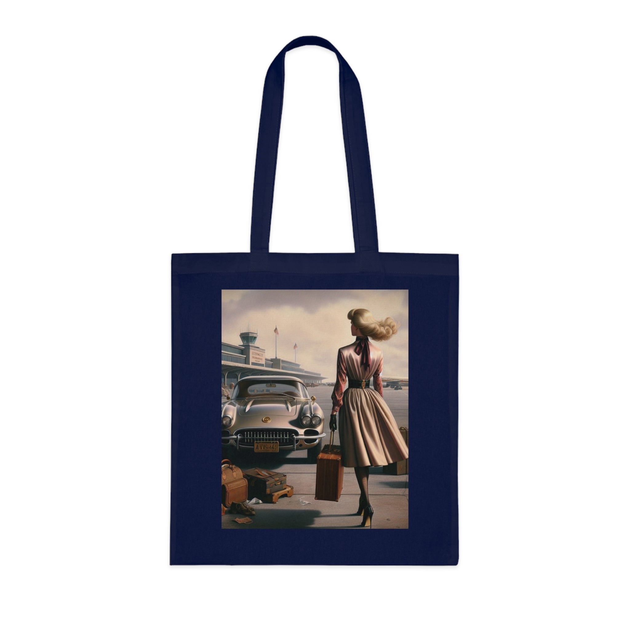 Vintage Travel Cotton Tote Bag - Stylish & Functional Artistic Tote Bag