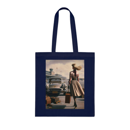 Vintage Travel Cotton Tote Bag - Stylish & Functional Artistic Tote Bag
