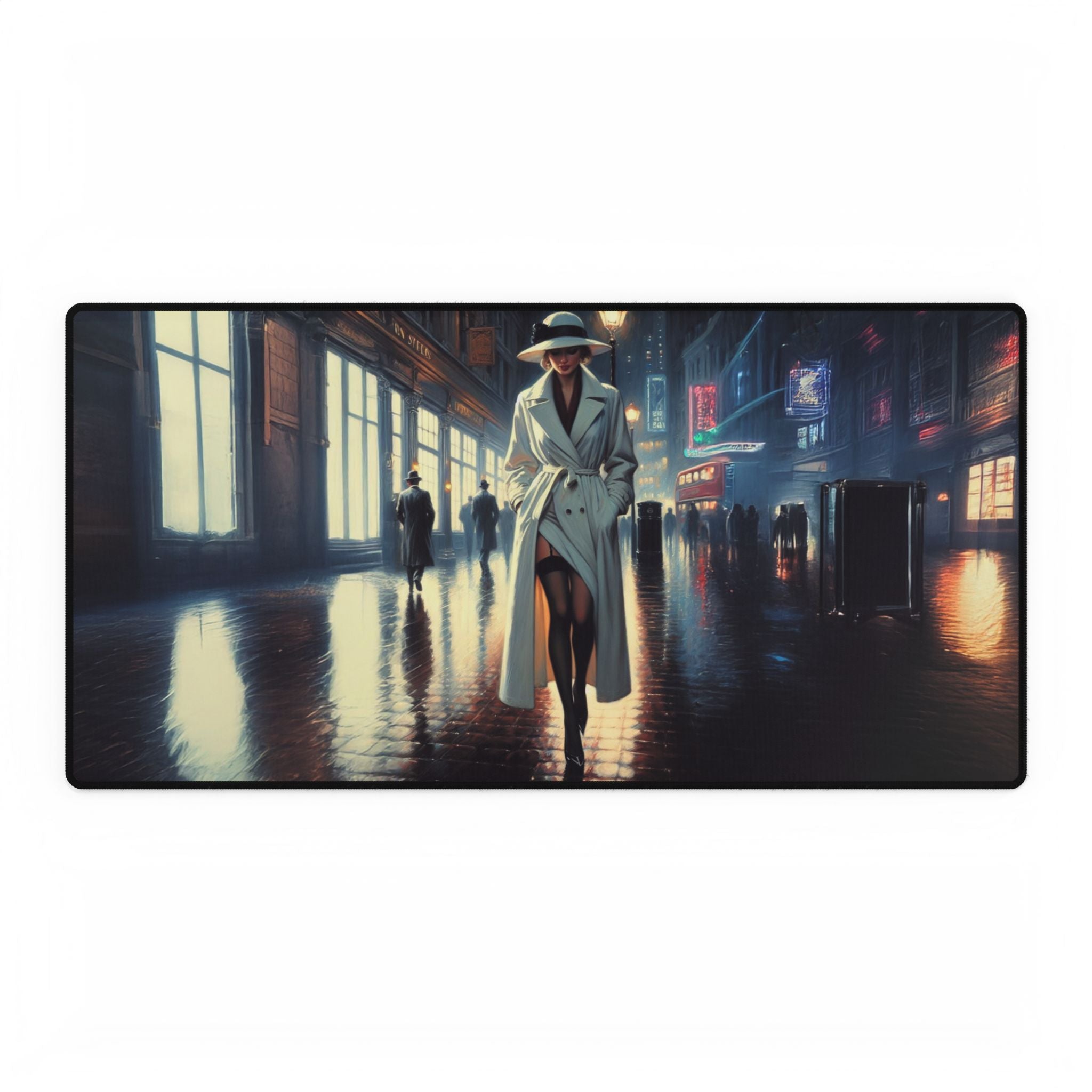 Elegant Urban Scene Desk Mat - Stylish Office Accessory for Your Workspace