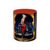 Group of Vintage Pin-Up Coffee Mugs - Classic Car Design in various sizes, 11oz and 15oz.