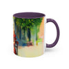 Artistic Red Dress Accent Coffee Mug - 11oz sparkling with morning sunlight, ready for coffee time