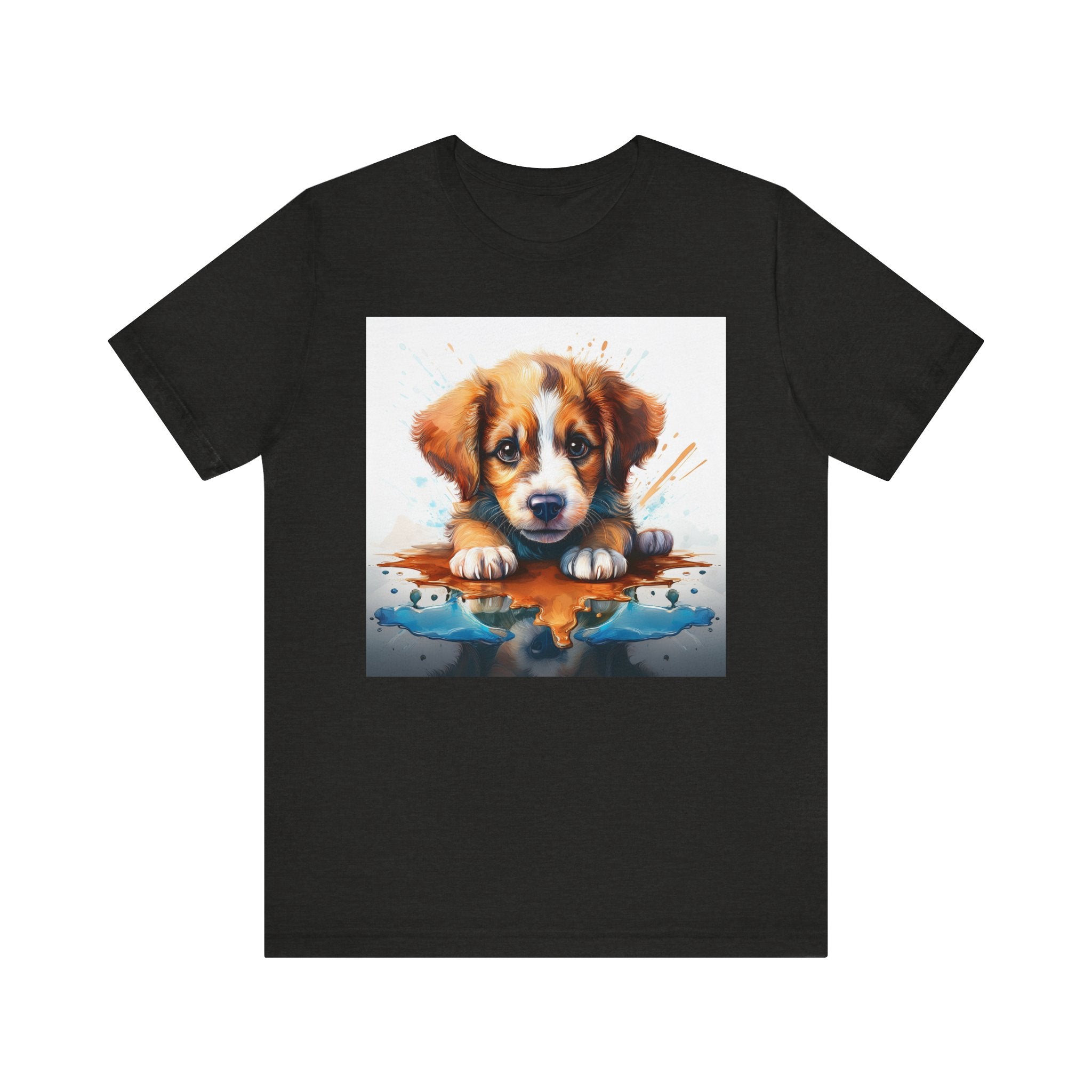 Adorable Puppy Art Tee, Cute Dog Lover's T-Shirt, Casual Gift for Animal Lovers, Gift for Him, Pet-Themed Apparel, Fun Birthday Gift