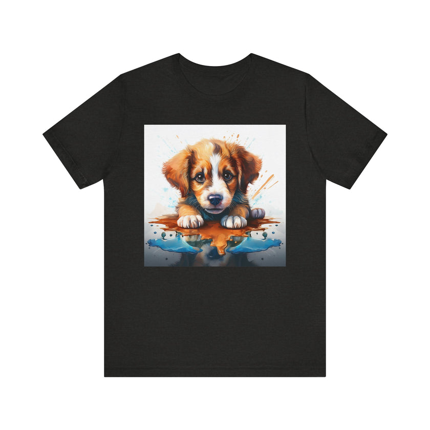 Adorable Puppy Art Tee, Cute Dog Lover's T-Shirt, Casual Gift for Animal Lovers, Gift for Him, Pet-Themed Apparel, Fun Birthday Gift